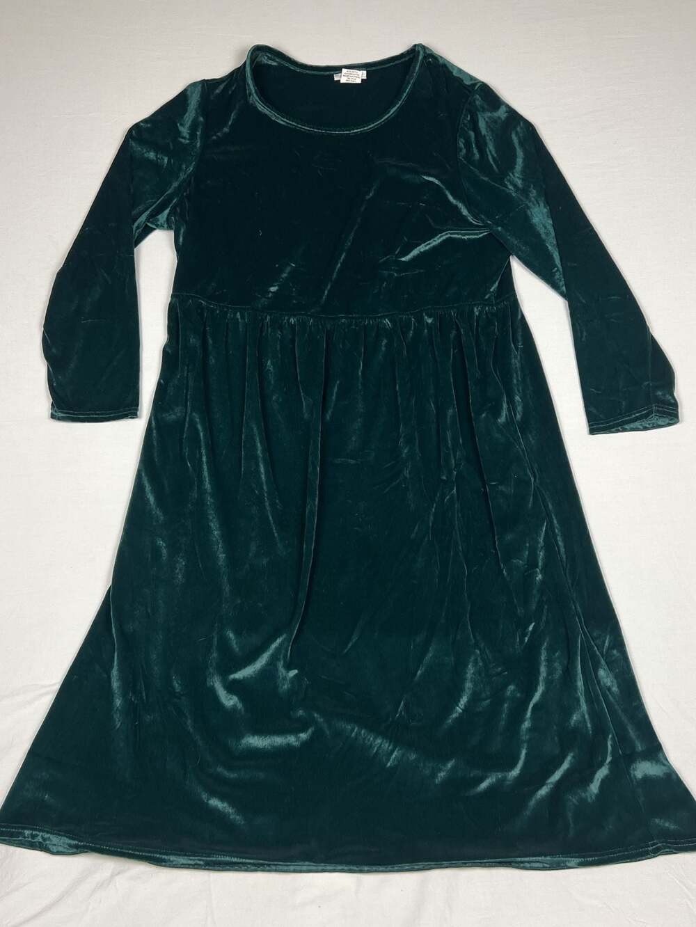 CW Classics Green Velvet Long Sleeve Dropped Waist Dress Size 2X